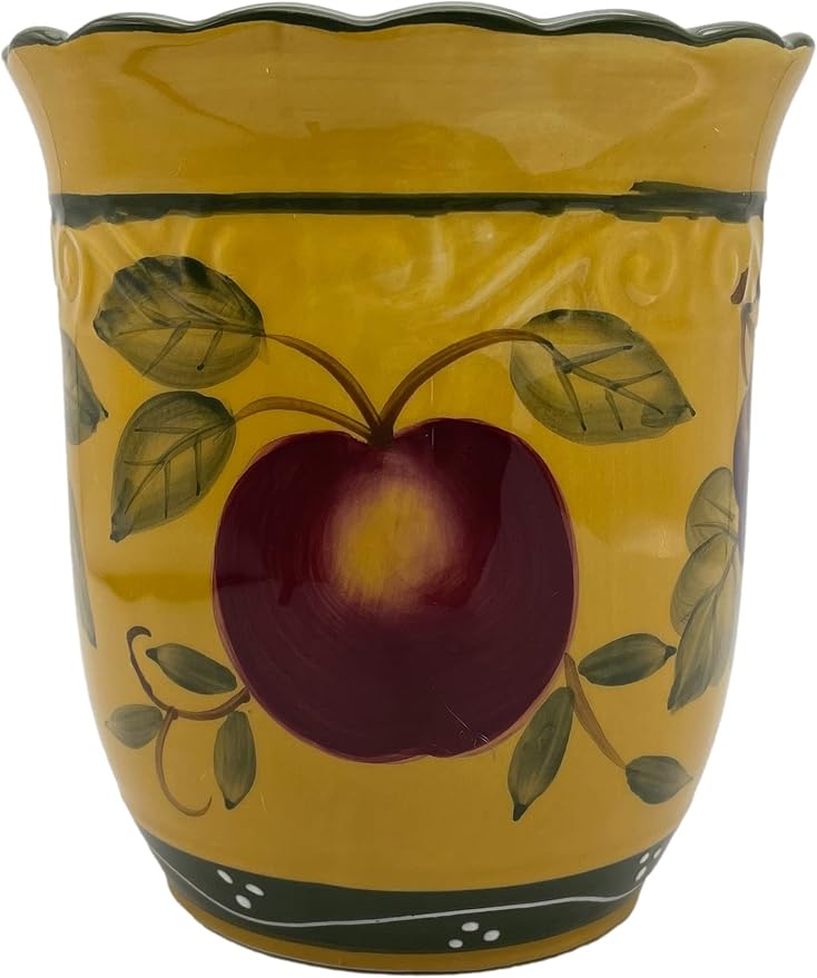 ACK Tuscany Mixed Fruit Hand Painted Ceramic, Utensil Holder, 88439