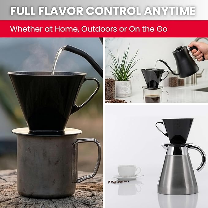 Westmark Pour Over Coffee Dripper, Coffee Filter Cone Size 4, Reusable Plastic for Manual Brewing, Up to 4 Cups, Model 24442261