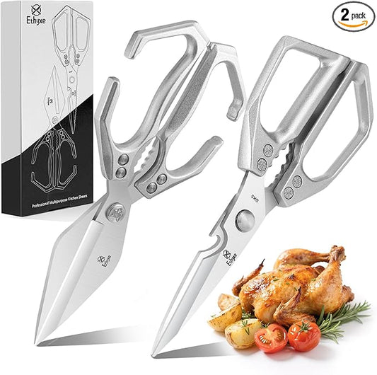 Kitchen Shears Set – Heavy Duty Japanese Stainless Steel Kitchen Scissors, Ultra Sharp Meat Scissors Dishwasher Safe, Cooking Scissor for Food