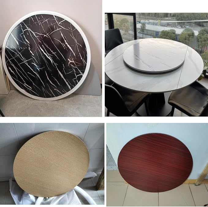 Lazy Susan Wooden Turntable For Round Dining Table, Round Wooden Rotating Tray, Easy Cleaning, Ø20in~39in, Kitchen Rotating Serving Plate, 360 ° Rotation Without Tilting (Color : White, Size : Ø600m