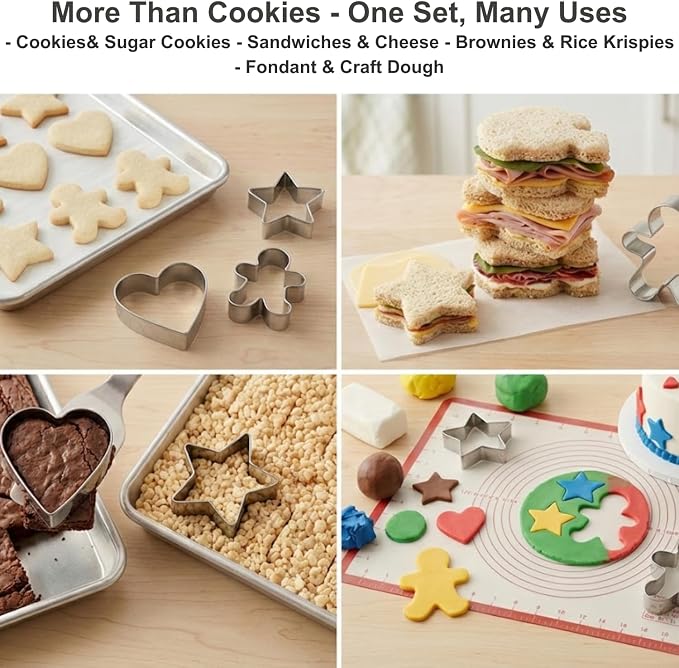 Geometric Plaque Cookie Cutter Set-6 Piece-4.0 Inch-Diswasher Safe-Frame Cookie Cutter Shape for Baking