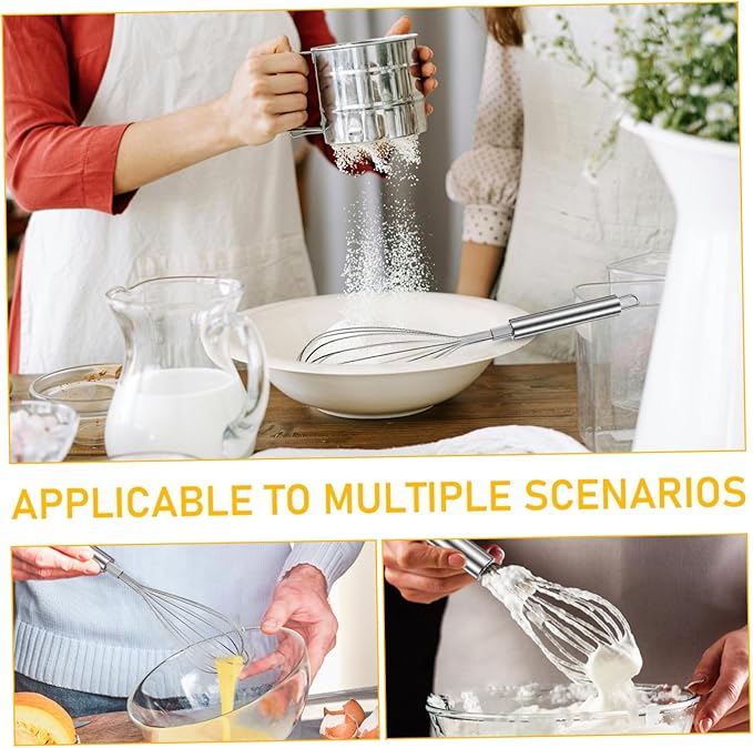 Stainless Steel Balloon Whisk Hand Whisking Tool for Cooking Mixing and Beating Eggs Comfortable Grip Multi Functional Kitchen Utensil for Baking and Food Preparation