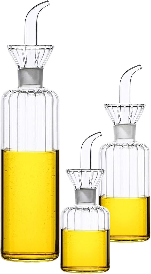 5 oz Glass Oil Dispenser Bottle,No Funnel Needed Cruet Decanter