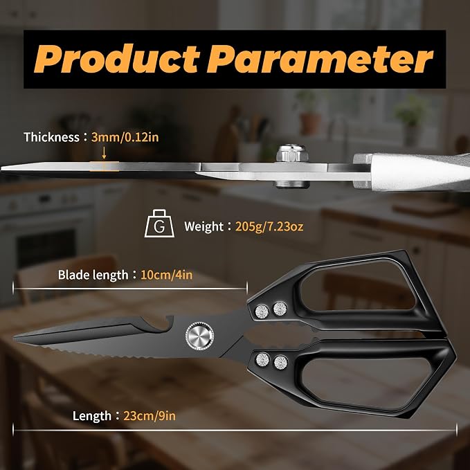 Kitchen Scissors for Food Japanese Shear - 2 PCS Poultry Shears, All Purpose Heavy Duty for Chicken, Meat, Quail, Fish, Turkey, Vegetables, Stainless Steel Cooking Scissors, Dishwasher Safe