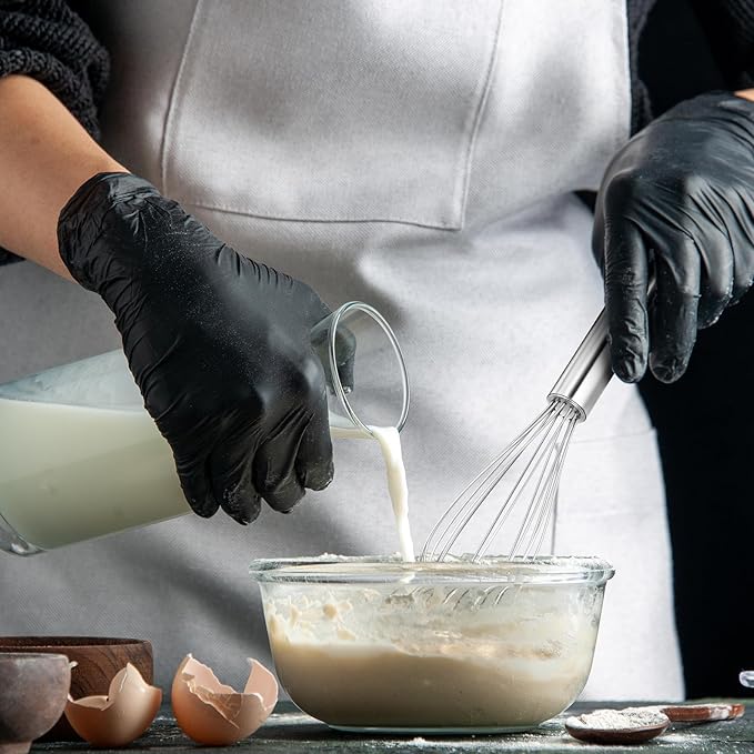 Ptwola Stainless Steel Whisk Professional Whisk for Kitchen Cooking Ergonomic Handle Dishwasher Safe Perfect for Blending, Whisking, Baking, Beating (8 inches Silver)