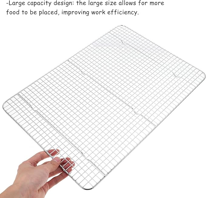 COLLBATH Cooling Rack Large Stainless Steel Wire Baking Rack for Bread Cake Cookies with Grid Pattern Heat-resistant for Baking and Grilling