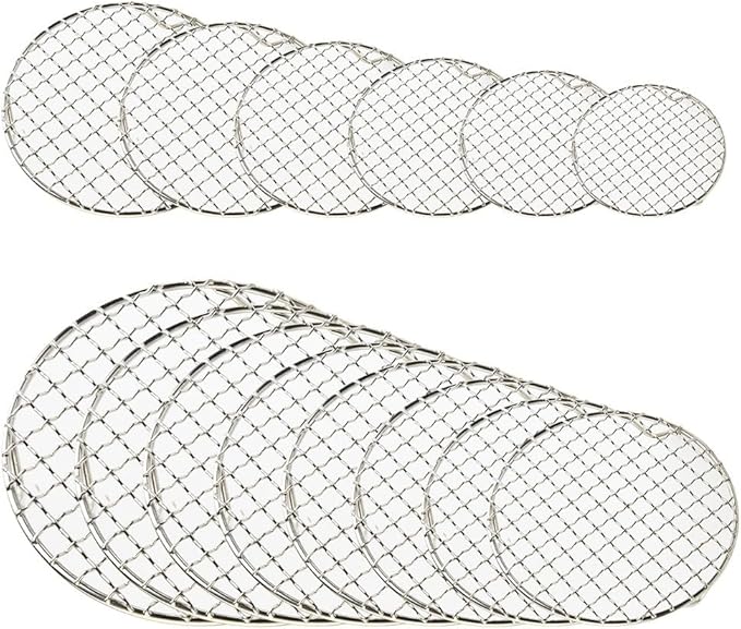 Round Cooling Rack 201 Stainless Steel Wire Grid For Baking, Grilling, Steaming And Drying Food In Oven Or Kitchen, Silver, Multiple Sizes Available(27cm)