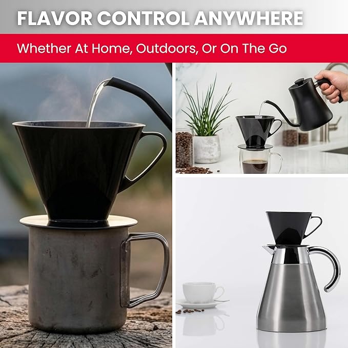 Westmark Pour Over Coffee Dripper, Coffee Filter Cone Size 2, Reusable Plastic for Manual Brewing, Up to 2 Cups, Model 24422261