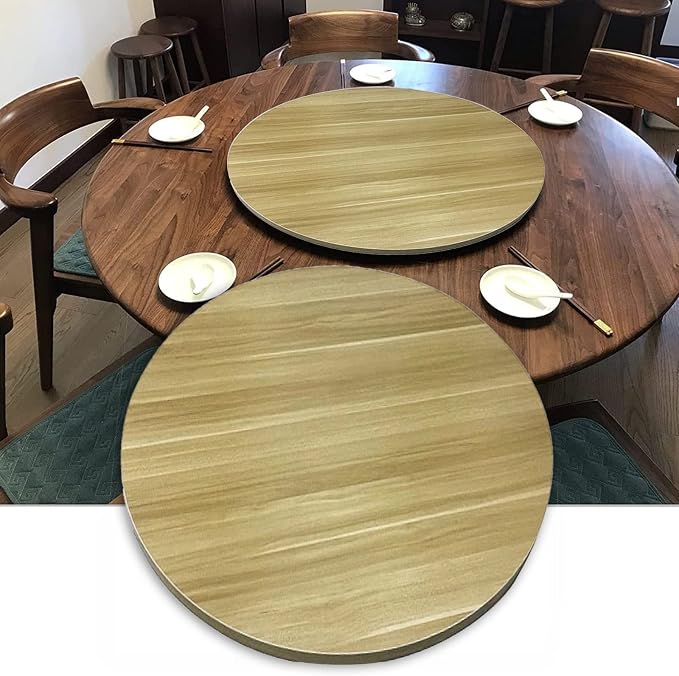 Large Wooden Turntable Round Dining Table Serving Plate - Ø50/60/70/80/90/100cm, 6 Colors Wooden Lazy Susan 360° Serving Tray For Rund Table, Good Touch, Easy To Clean (Color : Walnut, Size : Ø50cm-