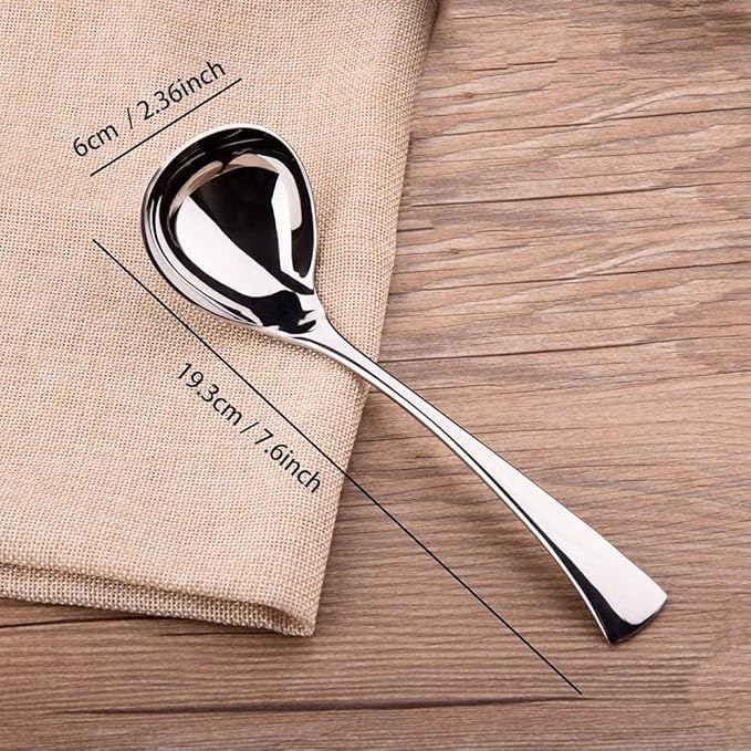 IMEEA 2-Piece Small Ladle Set, 7" Drizzle Spoon with Pour Spout 7.6" Serving Ladle, 18/10 Stainless Steel for Gravy, Sauces & Dressing