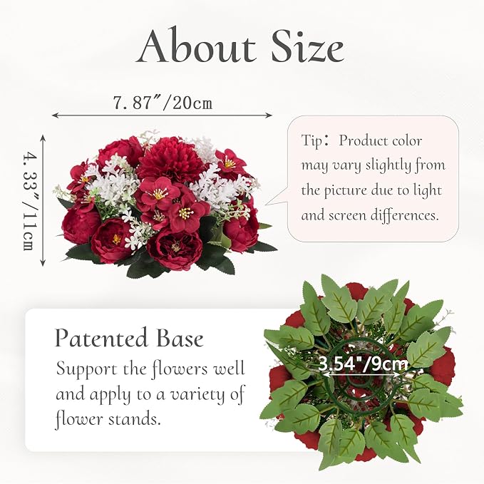 Flower Balls Centerpieces for Tables: 10 PCS Red Roses Flowers for Centerpieces Floral Arrangements Centerpiece for Wedding Party Celebration Home