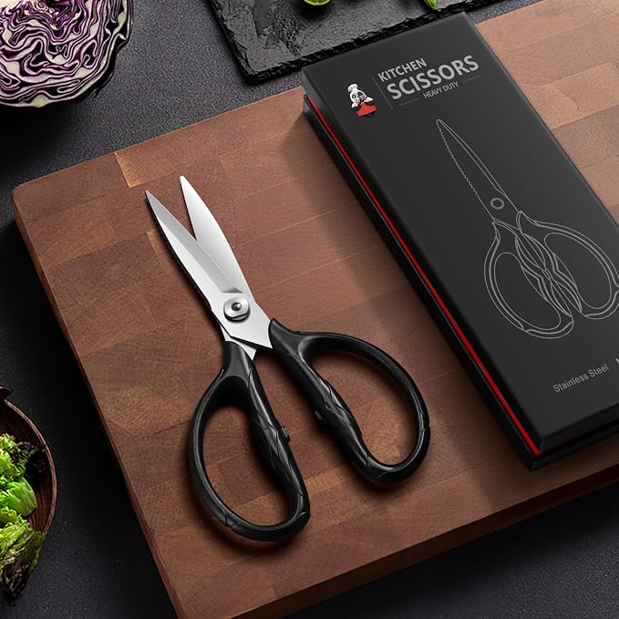 SHAN ZU 8.4" Heavy Duty Kitchen Scissors - Professional Japanese 5Cr15MoV Stainless Steel Shears, All Purpose Detachable Shears for Meat/Herbs/Poultry, Dishwasher Safe, Gift Box Included