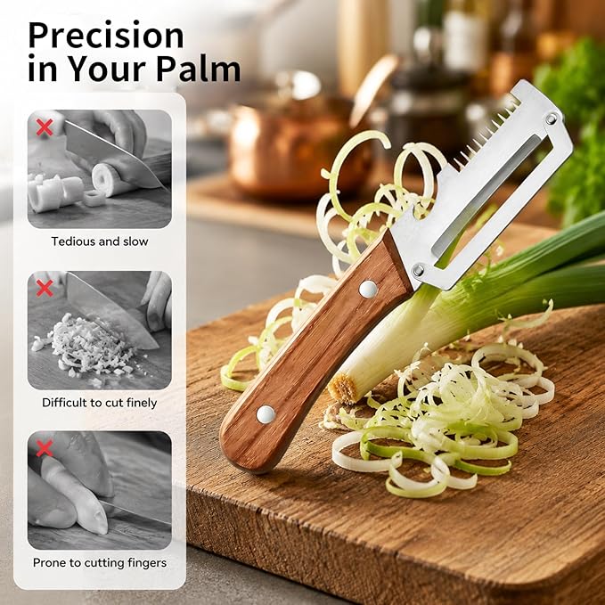 3PCS Multi-Functional Kitchen Peeler, 3 in 1 Premium Vegetable Peeler with Wooden Handle and Bottle Opener,Kitchen Gadgets Tool for Fruit Pumpkin Peeling Potato Carrot Veggie Peeler