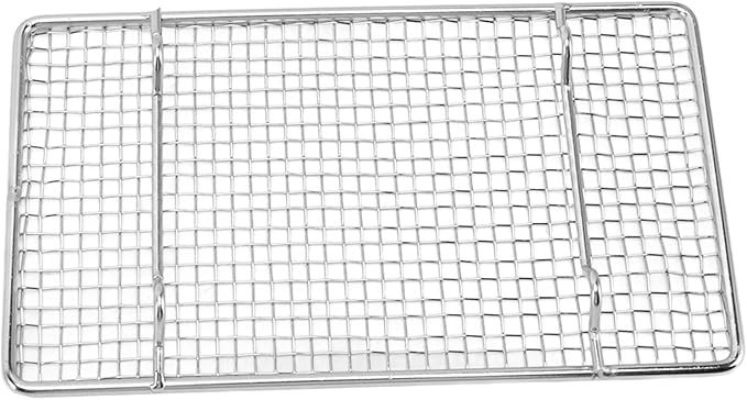 Yosoo Stainless Steel Cooling Rack for Baking, High Temperature Oven Safe Cooking Rack with Perfectly Spaced Lines, for Roasting Grilling Cooling Chicken Wings Breads (Rectangle 19.2CM)