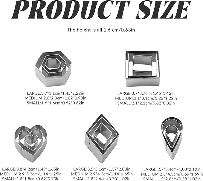 30 Pcs Mini Cookie Cutters Set with Box, Stainless Steel Tiny Cookie Cutters for Biscuit Molds
