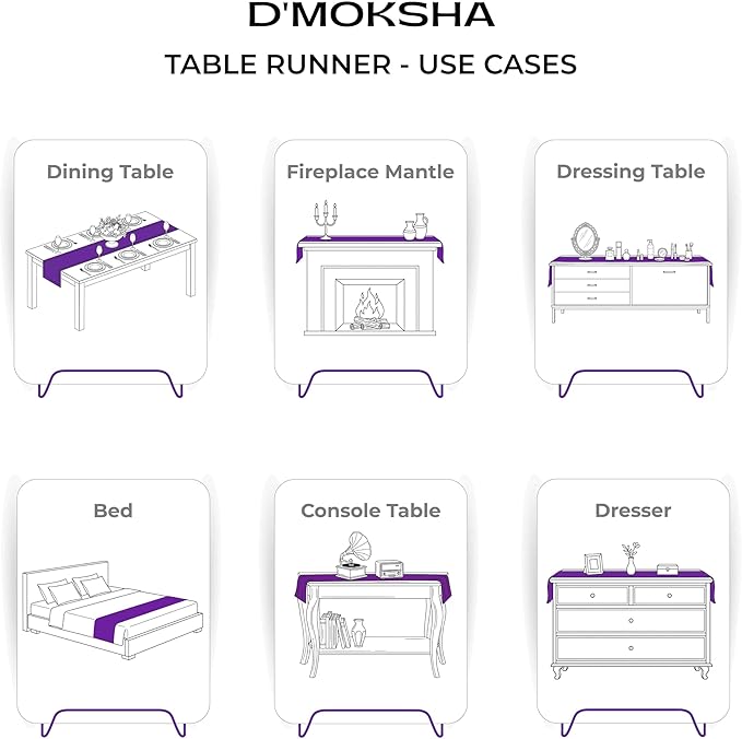 Classic Linen™ by D'Moksha Ivory Table Runner 108 Inches Long, 100% Pure Linen, 14 x 108 Inch Table Runner for Dresser, Dining- Summer