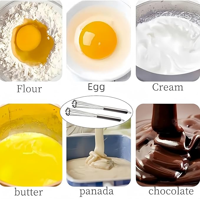 2 Pieces 10.23inch Stainless Steel Ball Whisks,Durable Manual Egg Beater, Whisk Set for Cooking,Cream whisk, kitchen baking tool,Dishwasher Safe