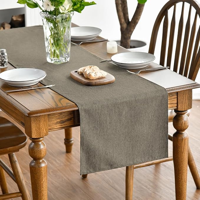Artoid Mode Coffee Brown Table Runner, Seasonal Fall Washable Kitchen Dining Table Decoration for Home Party Decor 13x36 Inch