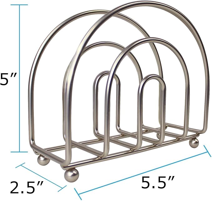 Blue Donuts Satin Nickel Arc Collection Napkin Holder – Napkin Holders for Tables, Modern Napkins Holder, Dining Table Napkin Holders for Kitchen,