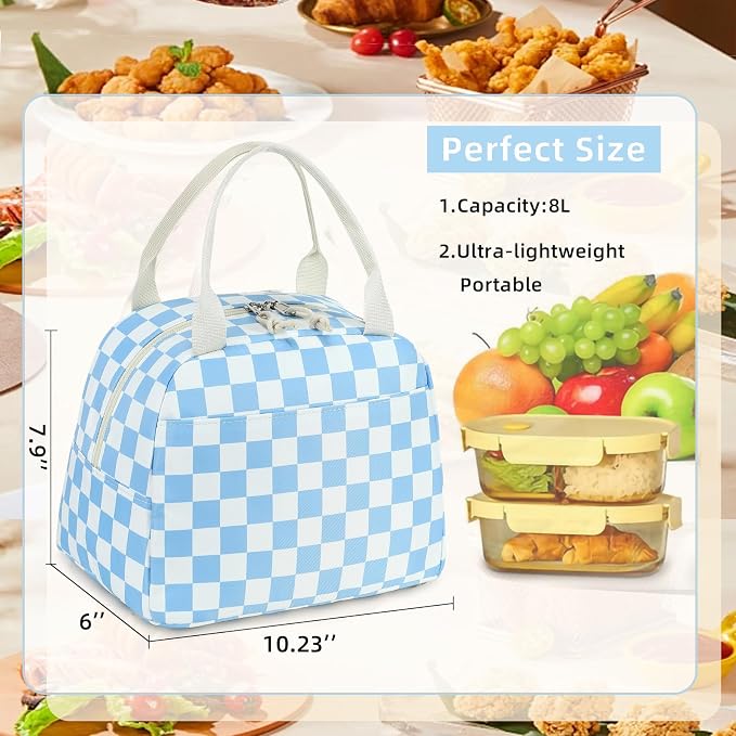 LEDAOU Lunch Box for Women Insulated Lunch Bag Cute Lunchbox Compact Cooler Thermal Reusable Lunch Tote for Work School Picnic Travel