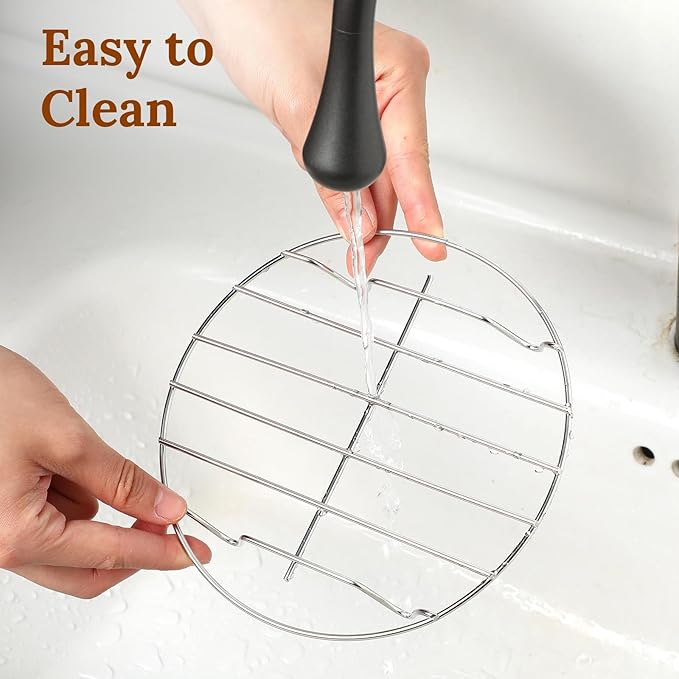 Steaming Rack 6.77'' Stainless Steel Steamer Rack Pot Accessories for Roasting Cooking Cooling and Steaming in Kitchen and Outdoors Fits 3/6 Qt Pressure Cooker Dutch Oven Air Fryer
