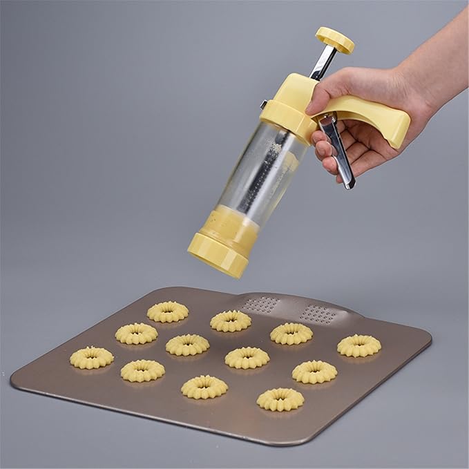 FantasyDay Biscuit Making and Icing Set Cookie Biscuit Press and Cake Icing Decorating Set with Icing Gun Cookie Press Cutter Kit with Discs and Nozzles For Beginner and Professional Use #2
