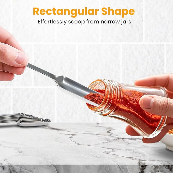 28 Pcs Stainless Steel Measuring Spoons Set with Leveler, Metal Round & Rectangular Spoons plus 2-Pack Mini Spoon Sets for Precise Cooking and Baking, Standard Sizes with Clear Engraved Markings