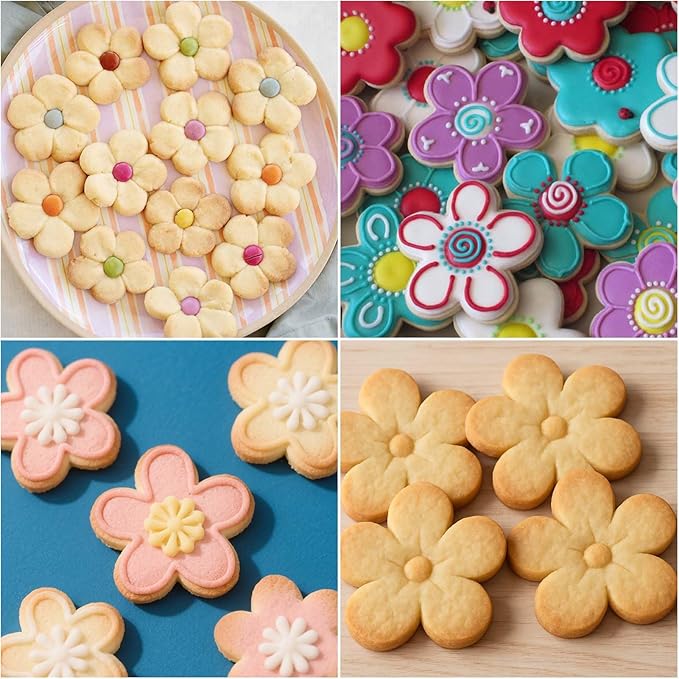 AIERSA Mini Flower Cookie Cutter, 15 Cavity Cracker Cutter, 1.4 Inch Small Flower Shaped Cookie Cutter, Mother's Day Valentine's Day Cracker Cutters for Baking Fruit Fondant Clay