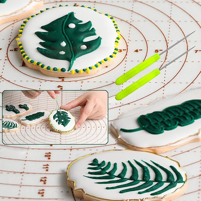 Piping Bags and Tips Set - 100 12Inch Disposable Pastry Piping Bags for Royal Icing with 7 Frosting Tips, 10 Icing Bags Ties, 2 Scriber Needle - Tipless Piping Bags Kit for Cookies & Cake Decorating