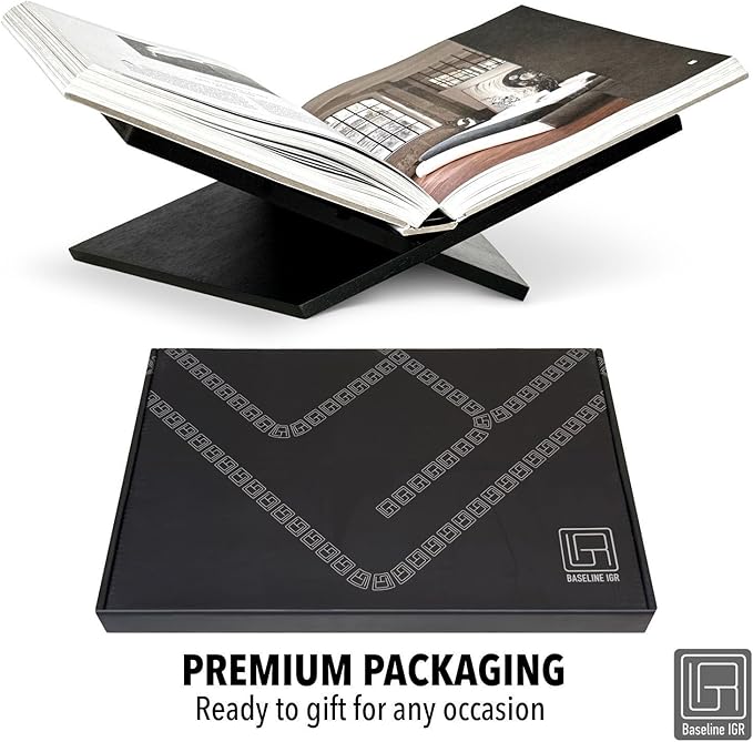 Strong Angled Modern Wood Book Stands for Display - Large Bookstand- 12.5" x 9.5" x 5.5" Wooden Bible Stand Display, Book Opener Holder