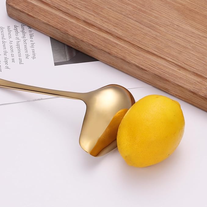 1-Piece Sauce Ladle and 1-Piece Gravy Ladle, 18/10 Stainless Steel, Dishwasher Safe(Gold)
