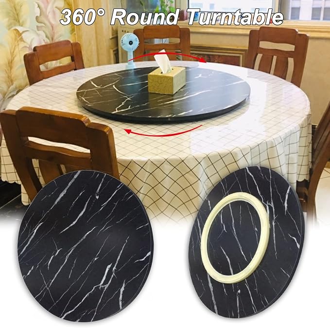 Lazy Susan Turntable 50cm~100cm Round Wooden Rotating Serving Plate For Dining Table, Large Rotating Tray For Serving Dishes, Easy Share All Food, Table Top Service Tray (Color : B, Size : Ø70cm(28i