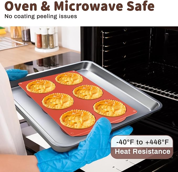 Ocmoiy 4 Inch Silicone Egg Molds for Baking/Jumbo Muffin Top Pans, 3 Pack Non-Stick Large Round Molds for Hamburger Bun, English Muffin, Tarts, Pies, Corn Bread, Egg Sandwich Breakfast