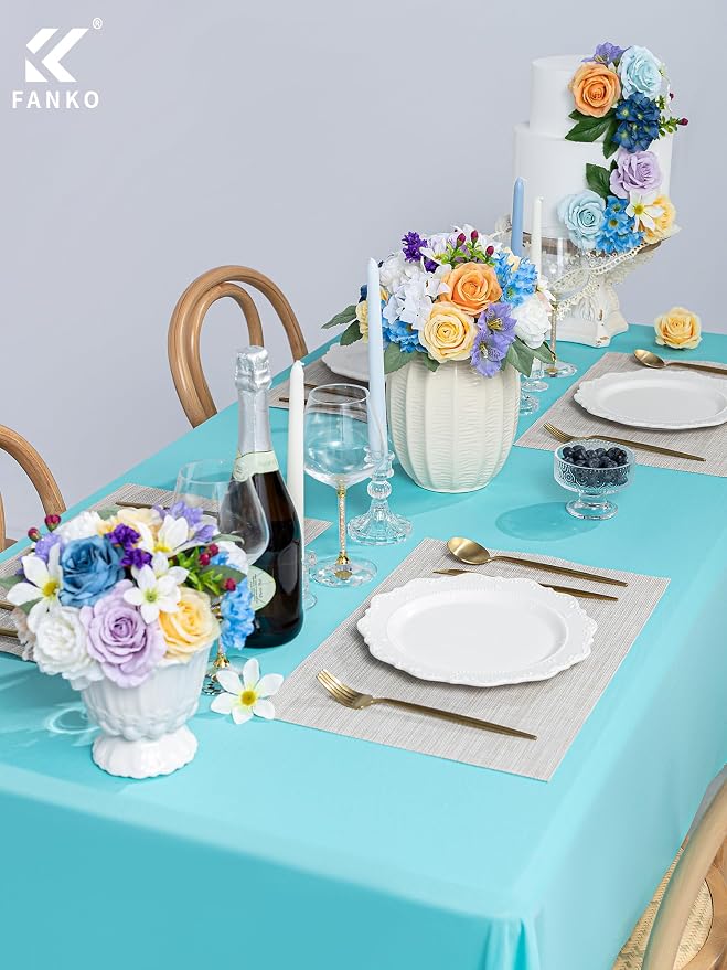 FANKO Artificial Flowers for DIY, Pastel Multicolor Faux Flowers Bouquet, Fake Rose Daisy Lily Hydrangea Silk Flowers for Vase, Home Decor, Garland, Wedding, Birthday, Party, Romantic Celebration