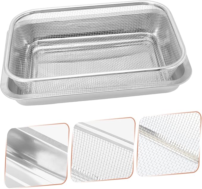 2sets Stainless Steel Baking Pan Removable Cooling Rack Versatile Drain Oil Plate for Baking and Cooling Heavy Duty Design Dishwasher Safe Style