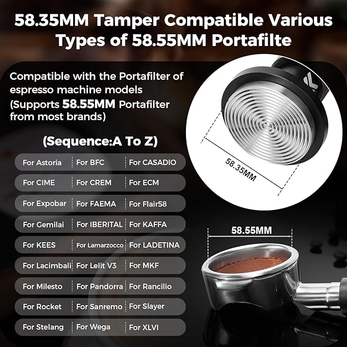 IKAPE Espresso Impact Tamper & Gravity Distributor Set 58.35mm – Complete Barista Kit with Knock Box, Cleaning Brush & Towel – Professional Coffee Accessories for Home Espresso