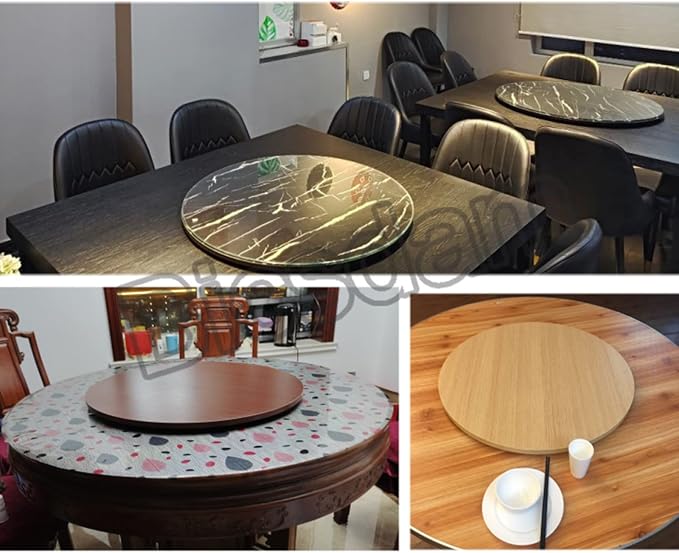Rotating Round Lazy Susan Wooden Turntable, 32in 36in Dining Table Top Serving Plate, Wooden Swivel Serving Display, 360° Wood Serving Tray Smooth Rotation,Large Wooden Turntable Lazy