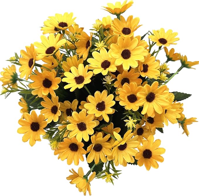 CATTREE Artificial Flowers, Sunflowers Fake Flower Silk Helianthus Plastic Plants Wedding Bridal Bouquet Party Indoor Outdoor DIY Home Garden Kitchen Table Centerpieces Arrangements Decoration 8 Pcs