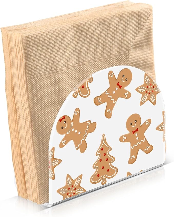 Acrylic Fall Napkin Holder for Table Kitchen Christmas Gingerbread Cocktail Dinner Napkin Holders Paper Towel Dispenser Countertop Modern Home Decor
