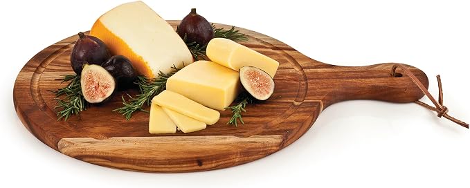 Twine Country Home Acacia Wood Cheese Board Paddle, Acacia Wood Charcuterie Board, 15.8" by 11.9", Gourmet Gift Set