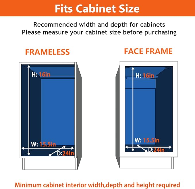 ROOMTEC Individual Pull Out Cabinet Organizer (14" W x 21" D), 2 Tier Spice Rack Organizer for Cabinet, Slide Out Drawer Pantry Shelf Organization and Storage for Kitchen Bathroom
