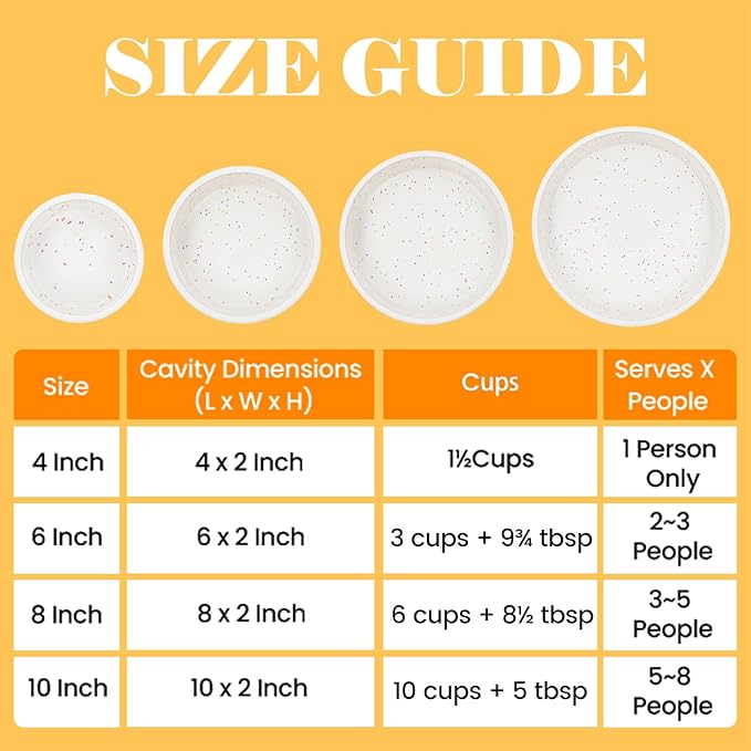 Vinino 8 Inch Silicone Round Cake Pan with Metal Reinforced Frame Set of 2, Nonstick Silicone Springform Pan for Baking Suitable for Making Layers, Cheese & Chocolate Cakes