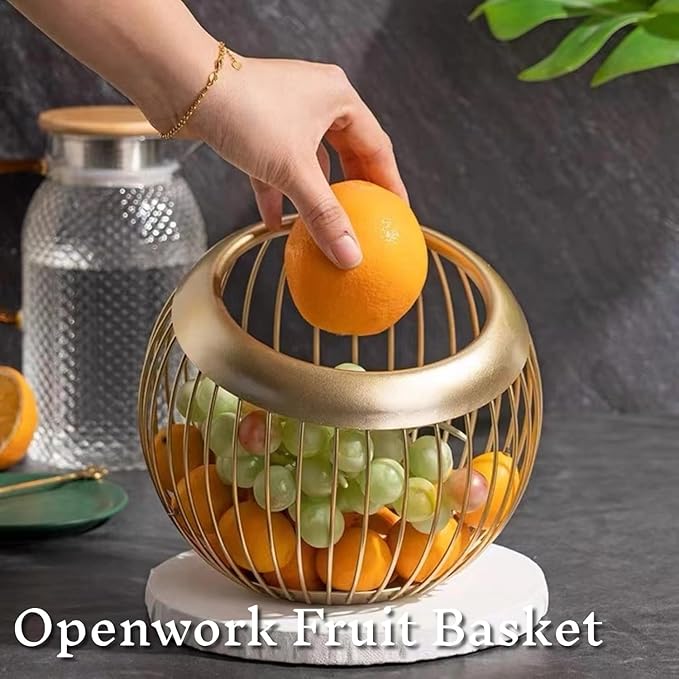 Metal Coffee Pod Holder Wire Coffee Pods Storage Basket Espresso Capsule Storage for Home Kitchen Cafe Hotel (Gold spherical)