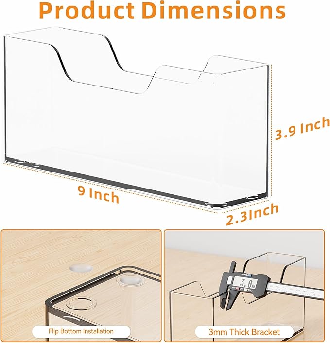 Cq acrylic Guest Towel Holder for Bathroom,9 Inch Vertical Clear Napkin Holder for Disposable Guest Towel,Modern Bathroom Paper Hand Towel Holder and Napkin Dispenser for Home,Hotel,Office,Kitchen