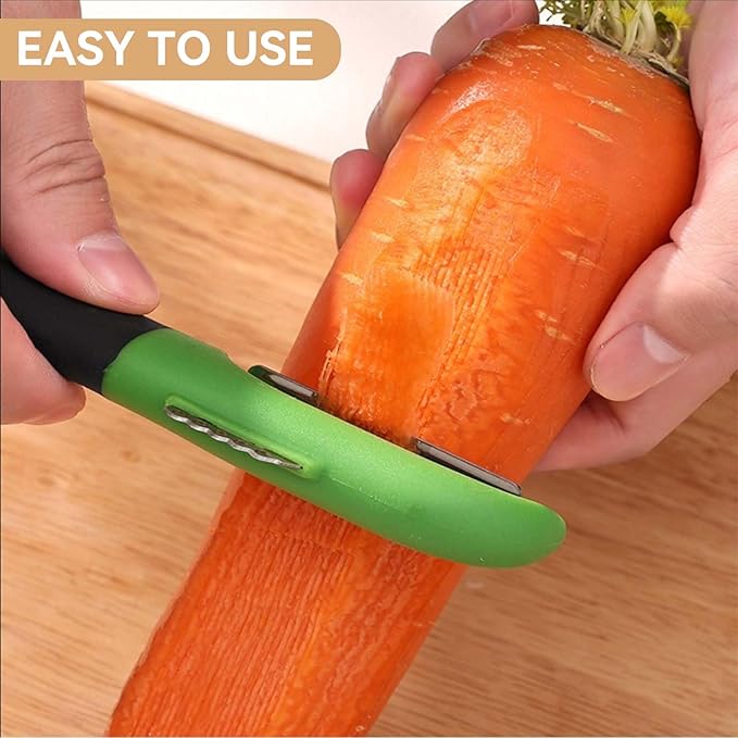 Swivel Vegetable Peeler, Ultra Sharp Stainless Steel Fruit Peeler with Ergonomic Non-Slip Handle, Multifunctional Kitchen Peeler for Potato Carrot Apple Orange Citrus, Dishwasher Safe