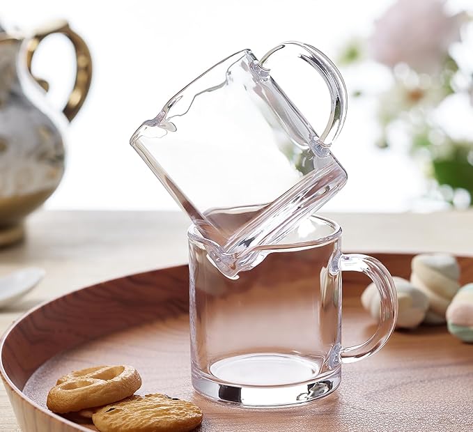 Ackers Shot Glasses Espresso Parts 4.5OZ Double Spouts Milk Cup Clear Glass (Pack of 2)