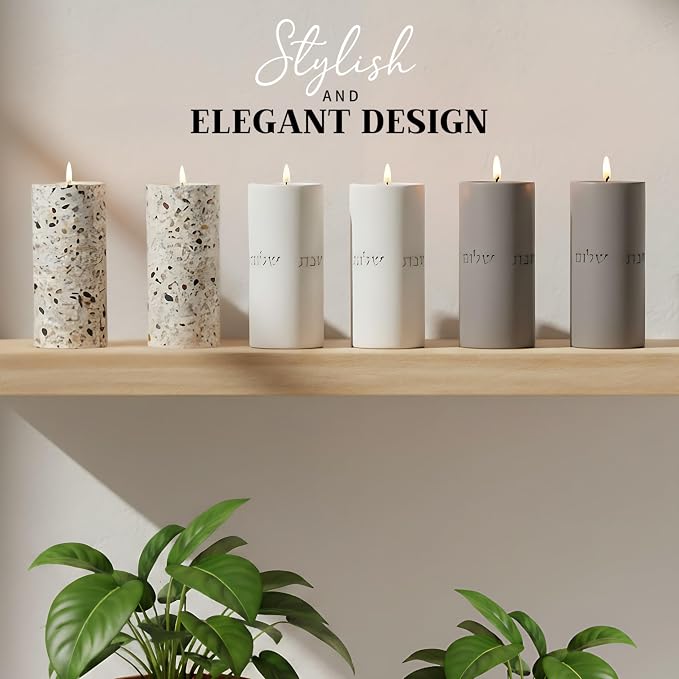 Suri Shabbat Candle Holder – Elegant Jewish Candlesticks for Shabbat & Holiday Lighting, Modern Metal Design, Decorative Candle Holders for Home & Gift Use (Pink)