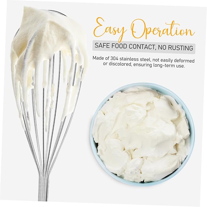 Stainless Steel Balloon Whisk Whisk for Mixing Beating Stirring Lightweight Comfortable Kitchen Utensil for Cooking Baking Easy to Clean Non Slip Design