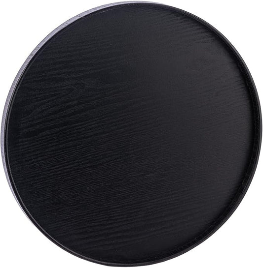 Round Trays Home Decor, 11.8" Large Round Wood Tray for Ottoman, Large Tray for Ottoman Coffee Table Candle Holder, Wooden Serving Decorative Trays for Home Kitchen