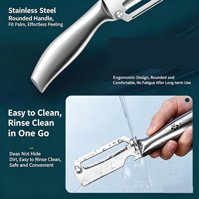 Stainless Steel Vegetable Fruit Peeler with Bottle Opener - Multifunctional Vegetable Peeler for Kitchen - Bladed Food Peeler